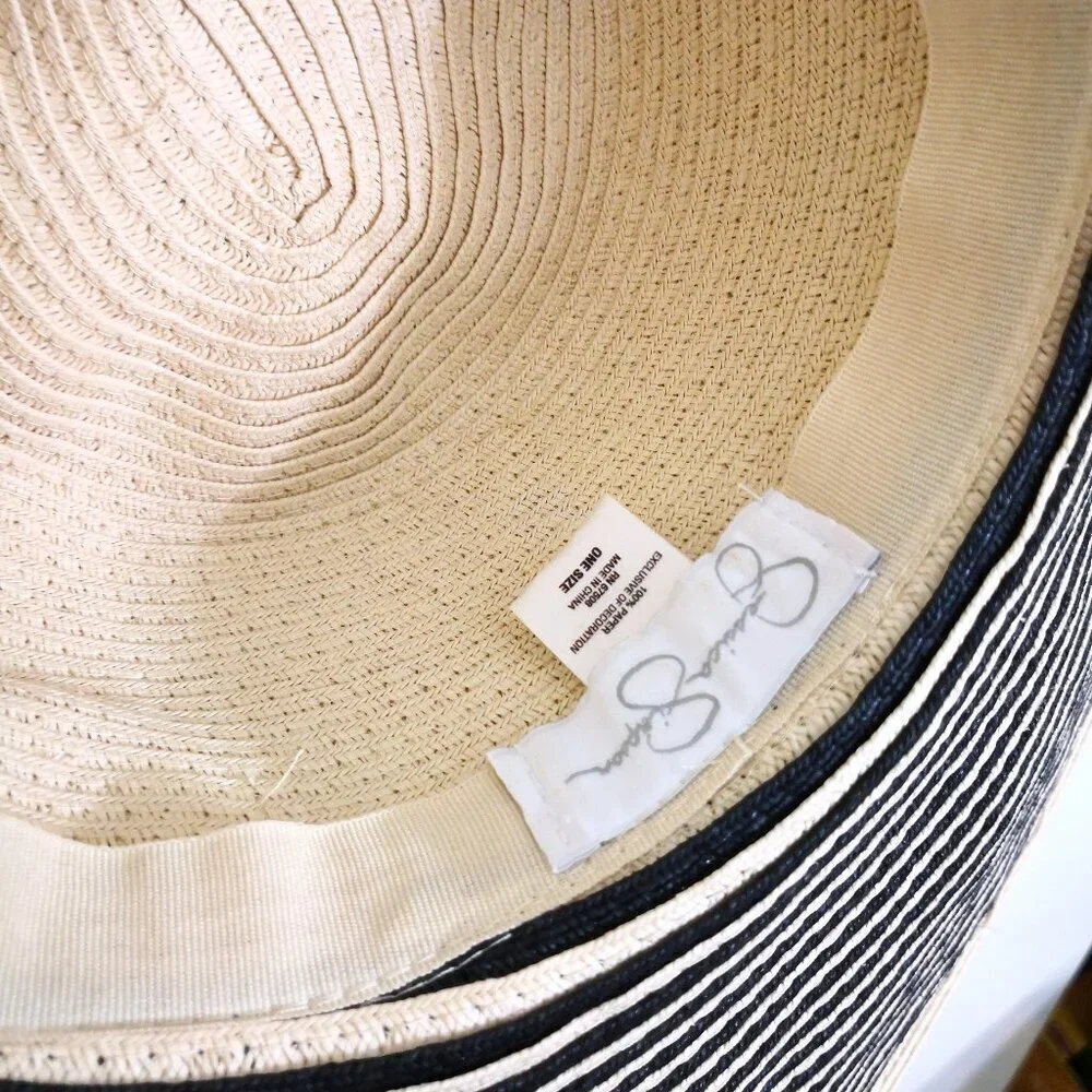 Jessica Simpson Women’s Wide Brim Floral Beech‎ Hat Tan/Black Color